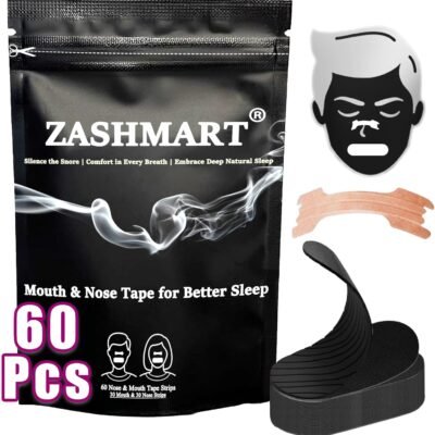 Mouth Tape for Sleeping, Nasal Strips to Stop Snoring, 2in1 Snoring Aids for Men & Women with Stronge Gentle Adhesion, Nose Tape (30 Mouth Tape for Sleeping + 30 Nose Strips for Breathing).