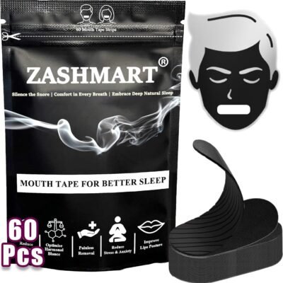 60pcs Sleep Tape, Mouth Tape for Sleeping, Mouth Tape, (in Black), Snoring Mouth Tape Which Improve Nasal Breathing, Sleep Mouth Tape, Anti-Snore Strips, Best Mouth Tape for Sleep.