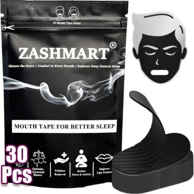 Sleep Tape, 30 pcs Mouth Tape for Sleeping (in Black), Snoring Mouth Tape Which Improve Nasal Breathing, Strong Sleep Mouth Tape, Anti-Snore Strips, Best Mouth Tape for Sleep.