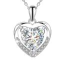 Heart Necklace, 925 Sterling Silver Necklaces for Women, Beautiful Cubic Zirconia Pendant Necklace for Women Girls
