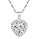 Necklace, Necklaces for Women, Beautiful 925 Silver Heart Necklace for Women & Girls, Silver Pendant with Heart Shape & Stones, Sterling Silver Necklace for all Events, Gift for Her.